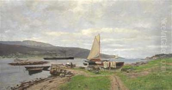 Fra Drobak Oil Painting by Nils Severin Lynge Hansteen