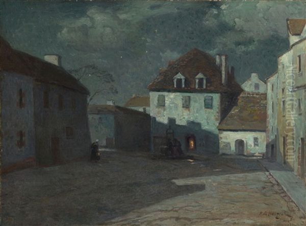 The Village Of Conques Oil Painting by Alexei Vasilievitch Hanzen