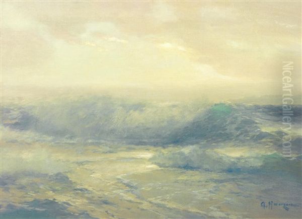 Seascape Oil Painting by Alexei Vasilievitch Hanzen