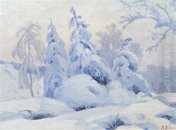 Winterlandschaft Oil Painting by Alexei Vasilievitch Hanzen