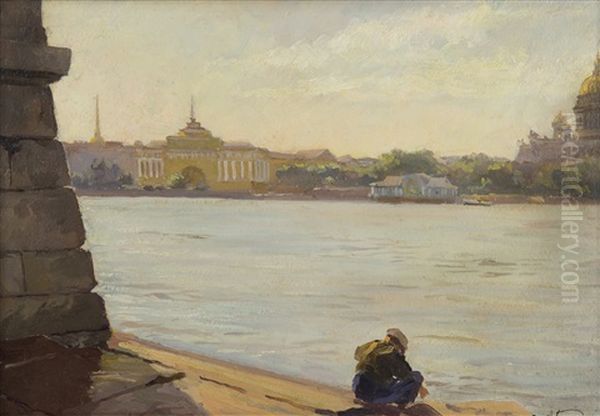 View From The Moika Oil Painting by Alexei Vasilievitch Hanzen