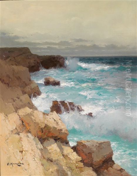 Kustenlandschaft Bei Dubrovnik Oil Painting by Alexei Vasilievitch Hanzen