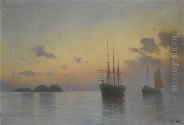 Seascape Oil Painting by Alexei Vasilievitch Hanzen