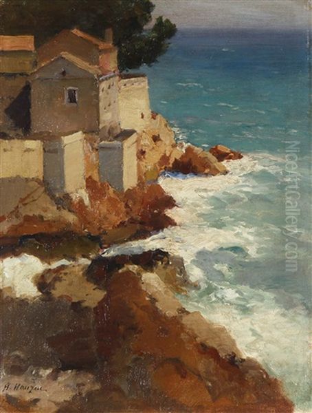 House On The Dalmatian Coast Oil Painting by Alexei Vasilievitch Hanzen