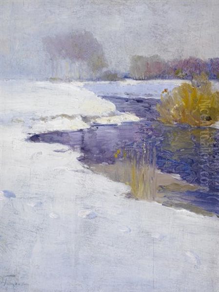 The Colors Of Winter Oil Painting by Alexei Vasilievitch Hanzen