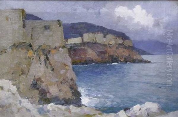 Ville Sur La Cote Adriatique Oil Painting by Alexei Vasilievitch Hanzen