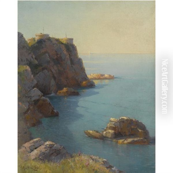 Morning On The Coast Oil Painting by Alexei Vasilievitch Hanzen