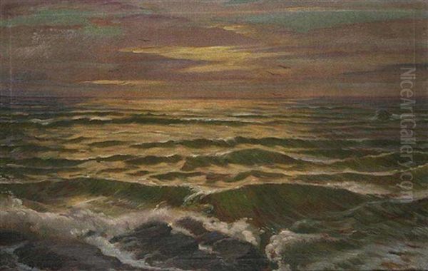 The Sea Oil Painting by Alexei Vasilievitch Hanzen