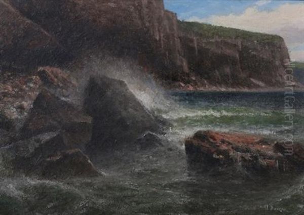 Rocky Coast With White Caps Oil Painting by Alexei Vasilievitch Hanzen