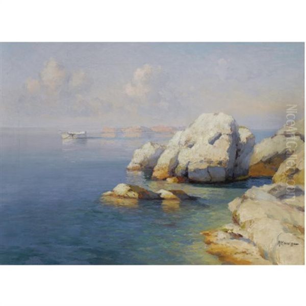 Rocky Shore Oil Painting by Alexei Vasilievitch Hanzen