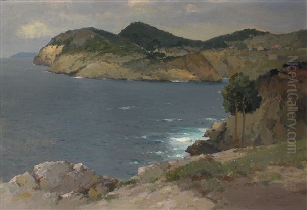 Coastal Landscape Oil Painting by Alexei Vasilievitch Hanzen