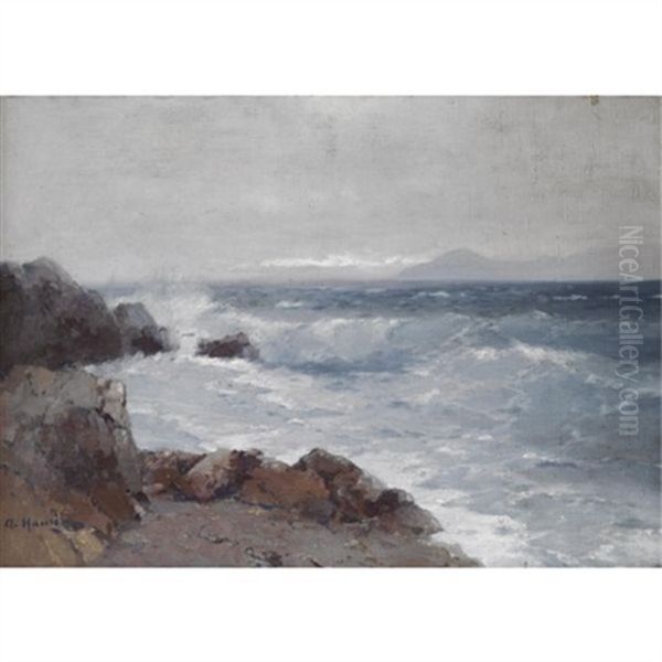 Coastal View Oil Painting by Alexei Vasilievitch Hanzen