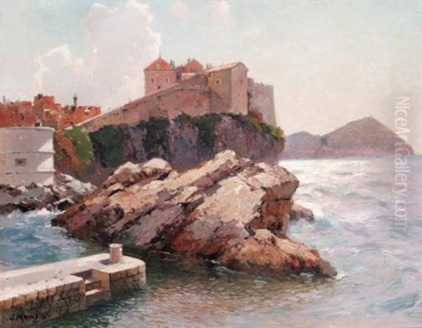 View Of Dubrovnik Oil Painting by Alexei Vasilievitch Hanzen