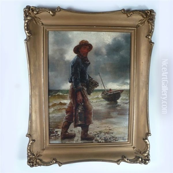 The Fisherman Oil Painting by Georges Jean Marie Haquette