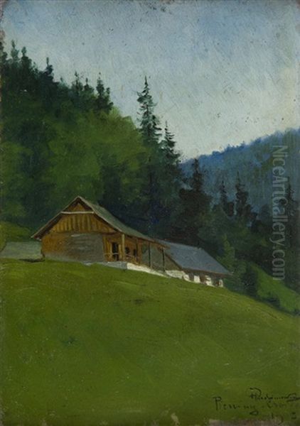 Pieniny - Hut Oil Painting by Marceli Harasimowicz