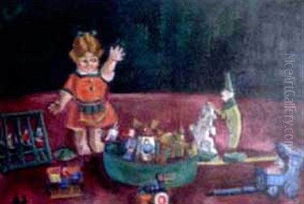 Kinderspielzeug Oil Painting by Alice Harburger