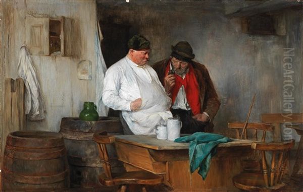 Eine Wichtige Beratung Oil Painting by Edmund Harburger