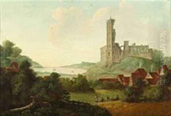 Study For View Of The Ruins Of Koldinghus Castle Oil Painting by Hans Harder