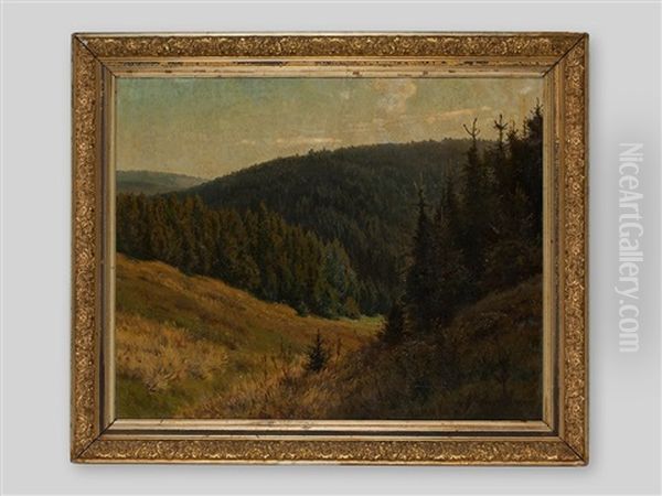 Mountain Landscape Oil Painting by Heinrich Harder