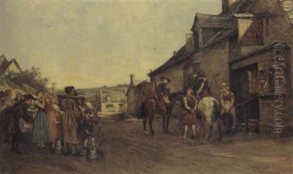 After The 45, A Jacobite Prisoner In An English Village Oil Painting by Charles Martin Hardie