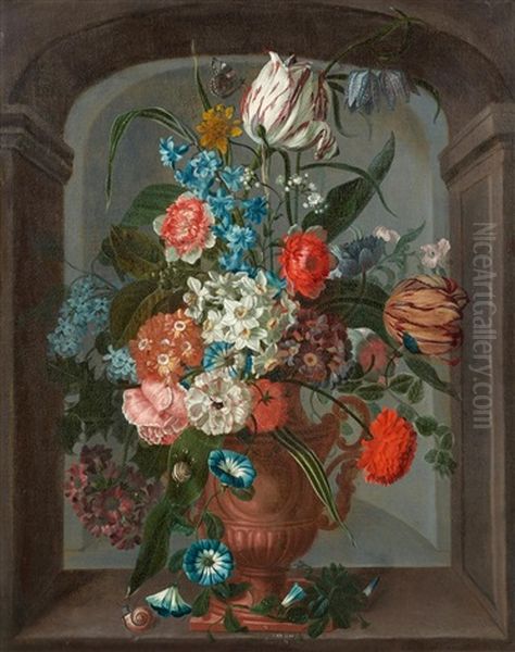 Blumenstillleben Oil Painting by Pieter Hardime