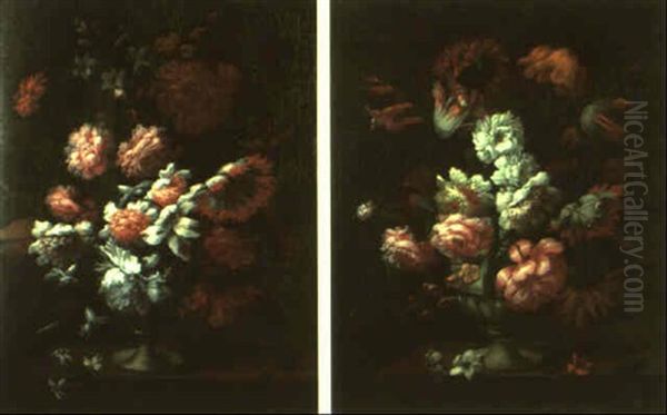 Still Lifes With Flowers In Urns Oil Painting by Pieter Hardime