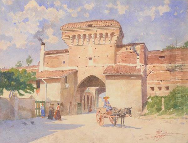 Ingresso In Citta Oil Painting by Enea Ballarini