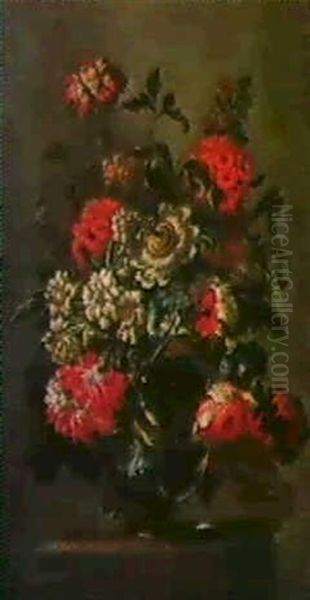 Ein Blumenstrauss In Einer Glasvase. Oil Painting by Pieter Hardime