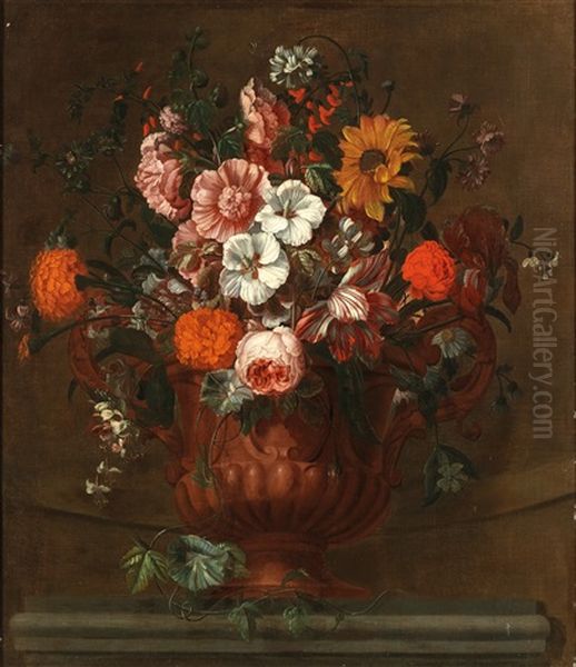 Nature Morte De Fleurs Dans Un Vase Oil Painting by Simon Hardime