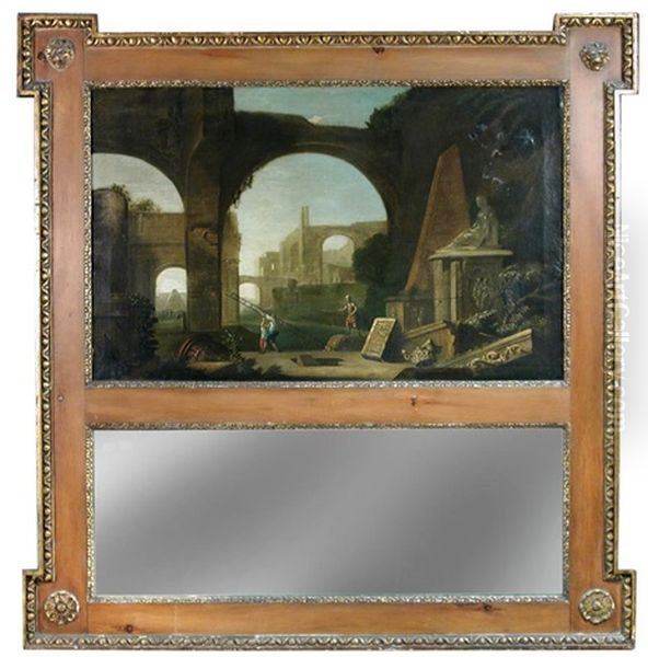 An Architectural Capriccio Oil Painting by Francis Harding