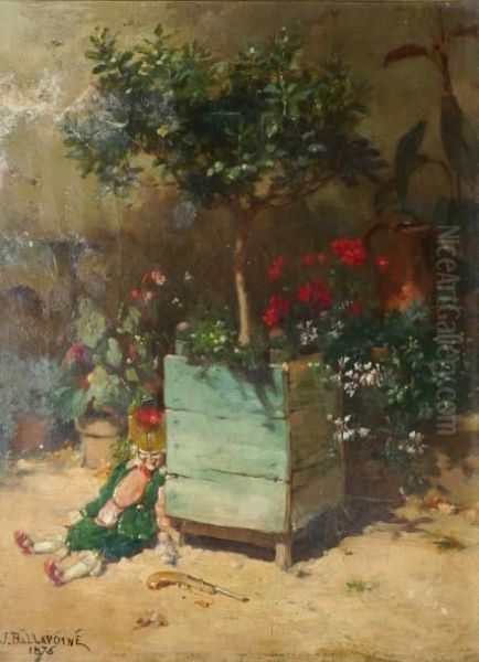 Le Pantin Dans Un Coin De Jardin Oil Painting by Jules Frederic Ballavoine