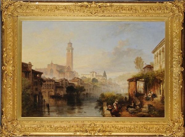 Verona With Lofty Towers Oil Painting by James Duffield Harding