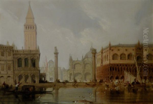 A View Of St. Mark's Square, Venice Oil Painting by James Duffield Harding