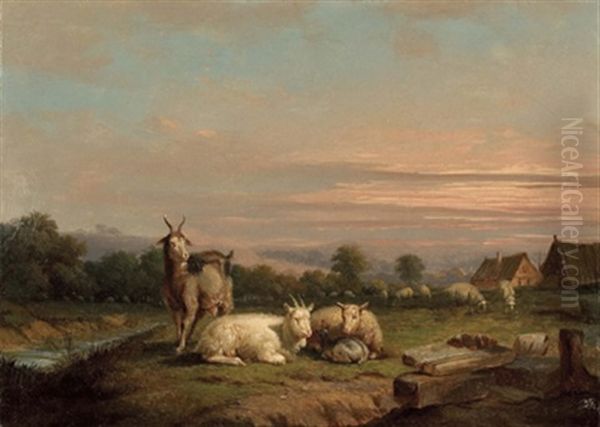 Englische Landschaft Mit Ziegen Oil Painting by James Duffield Harding