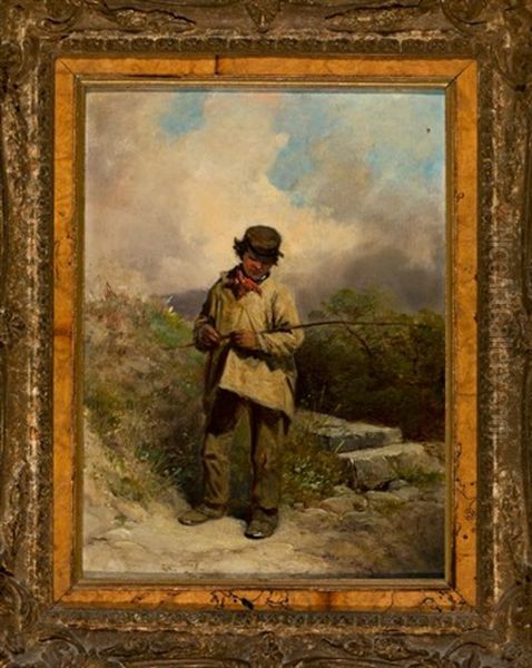 Nino Pescando Oil Painting by James Hardy Jr.