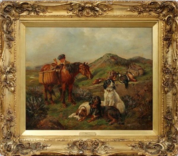 After The Hunt Oil Painting by James Hardy Jr.