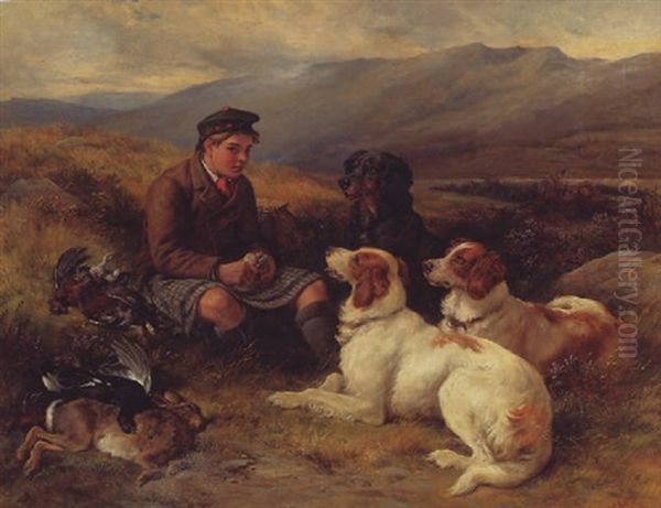 The Midday Meal On The Moors Oil Painting by James Hardy Jr.