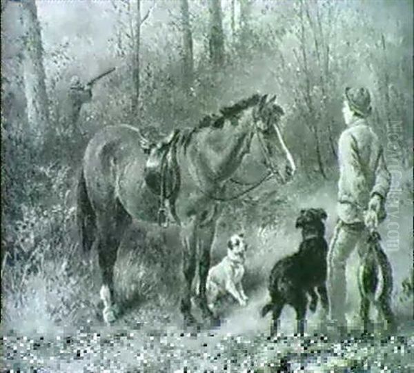 The Shooting Party Oil Painting by James Hardy Jr.