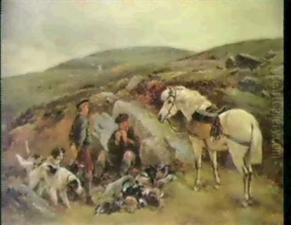 On The Moors Near Kinlock Ramnock Oil Painting by James Hardy Jr.