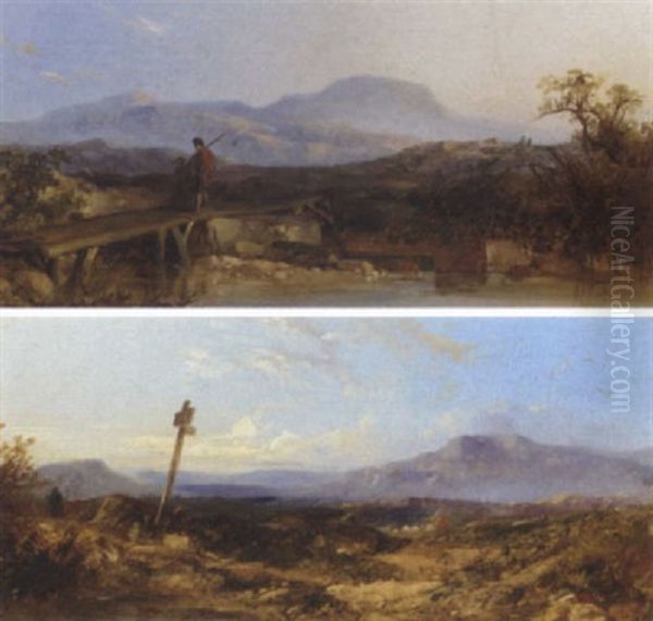 Scene In Stirlingshire Oil Painting by James Hardy Sr.