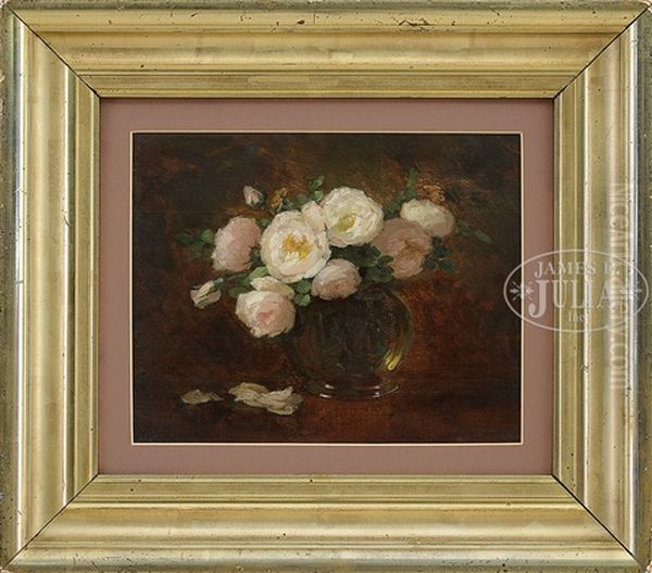 Two Floral Still Lifes Of Roses Oil Painting by Anna Eliza Hardy