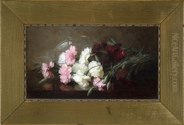 Carnations Oil Painting by Anna Eliza Hardy