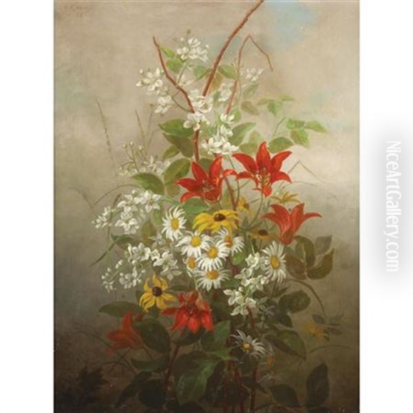 Spoils From A Summer Garden Oil Painting by Anna Eliza Hardy