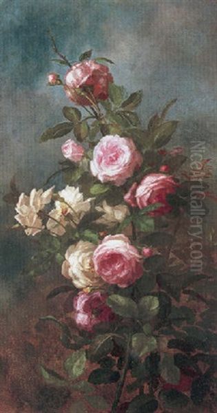 Ruskinian Roses Oil Painting by Anna Eliza Hardy