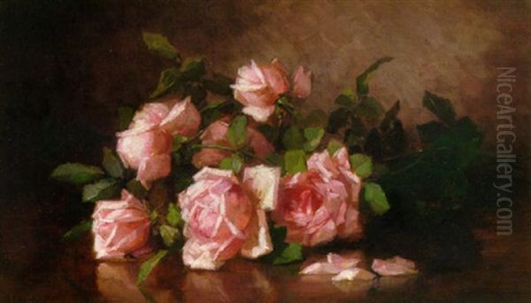 Pink Roses Oil Painting by Anna Eliza Hardy