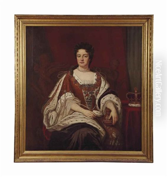 Portrait De La Reine Anne D'angleterre (1665-1714) Oil Painting by Dorofield Hardy