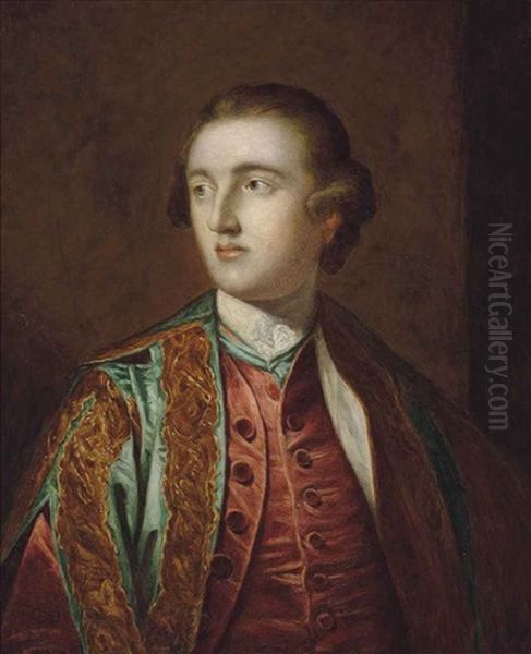 Portrait Of Henry, 5th Duke Of Beaufort, K.g. (1744-1803), Bust-length, In A Green Embroidered Coat Oil Painting by Dorofield Hardy