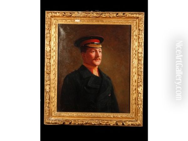 A Bust-length Portrait Of Charles Chetwynd-talbot Viscount Ingestre Mvo (1882-1915), Wearing His Royal Horse Guards Uniform Oil Painting by Dorofield Hardy