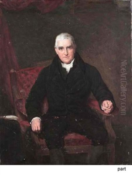 Portrait Of John Scott, 1st Earl Of Eldon In A Black Coat And White Stock (+ Another; 2 Works) Oil Painting by Dorofield Hardy