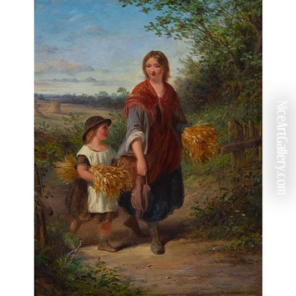 Gleaners Returning Home Oil Painting by Frederick Daniel Hardy